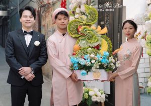 bộ tráp ăn hỏi 9 lễ cặp đôi ngọc vy duy quốc - ảnh 1