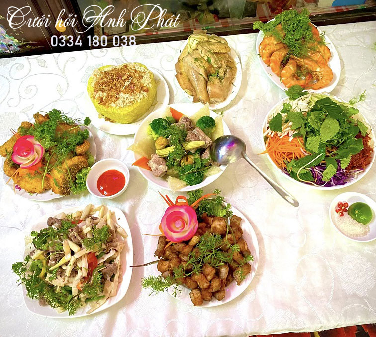thực đơn cỗ cưới bàn 6 người hà nam
